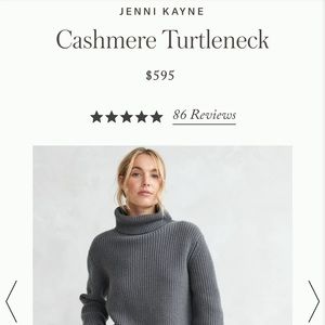 Jenni Kayne Cashmere Turtleneck Storm small NWT